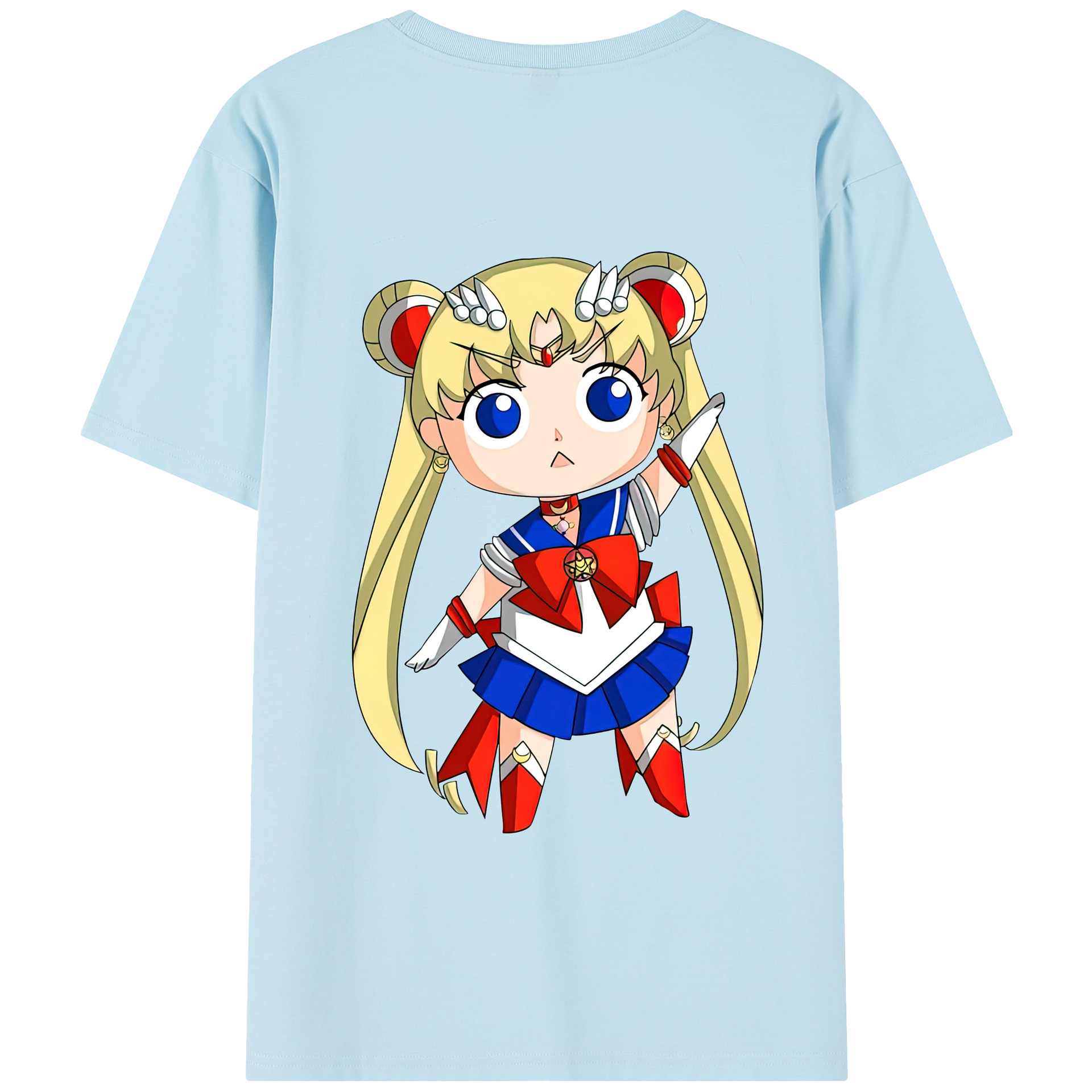 （画像用） 美少女戦士セーラームーン 月野 うさぎ つきの うさぎ Sailor Moon Tsukino Usagi 綿100％半袖Tシャツ（背面プリント）